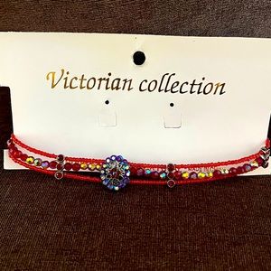 Vintage antique look red choker